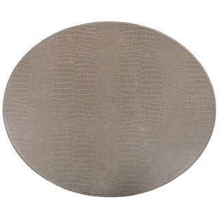 Oval placemat // grey snakeskin pattern